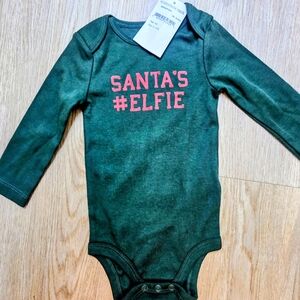 JOE FRESH "Santa's #Elfie" Baby Onesie 6-12 mos. *NEW*